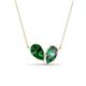 1 - Zemi 1.66 ctw Pear Shape Lab Grown Emerald and Created Alexandrite (7x5 mm) Toi Et Moi Pendant Necklace 
