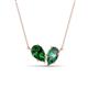 1 - Zemi 1.66 ctw Pear Shape Lab Grown Emerald and Created Alexandrite (7x5 mm) Toi Et Moi Pendant Necklace 