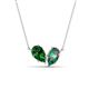 1 - Zemi 1.66 ctw Pear Shape Lab Grown Emerald and Created Alexandrite (7x5 mm) Toi Et Moi Pendant Necklace 