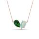 1 - Zemi 1.15 ctw Pear Shape Lab Grown Emerald and Opal (7x5 mm) Toi Et Moi Pendant Necklace 