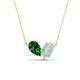 1 - Zemi 1.15 ctw Pear Shape Lab Grown Emerald and Opal (7x5 mm) Toi Et Moi Pendant Necklace 