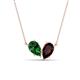 1 - Zemi 1.70 ctw Pear Shape Lab Grown Emerald and Red Garnet (7x5 mm) Toi Et Moi Pendant Necklace 