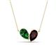 1 - Zemi 1.70 ctw Pear Shape Lab Grown Emerald and Red Garnet (7x5 mm) Toi Et Moi Pendant Necklace 