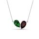 1 - Zemi 1.70 ctw Pear Shape Lab Grown Emerald and Red Garnet (7x5 mm) Toi Et Moi Pendant Necklace 