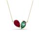 1 - Zemi 1.81 ctw Pear Shape Lab Grown Ruby and Created Alexandrite (7x5 mm) Toi Et Moi Pendant Necklace 