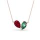 1 - Zemi 1.81 ctw Pear Shape Lab Grown Ruby and Created Alexandrite (7x5 mm) Toi Et Moi Pendant Necklace 