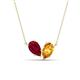 1 - Zemi 1.60 ctw Pear Shape Lab Grown Ruby and Citrine (7x5 mm) Toi Et Moi Pendant Necklace 
