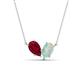 1 - Zemi 1.30 ctw Pear Shape Lab Grown Ruby and Opal (7x5 mm) Toi Et Moi Pendant Necklace 
