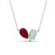 1 - Zemi 1.30 ctw Pear Shape Lab Grown Ruby and Opal (7x5 mm) Toi Et Moi Pendant Necklace 