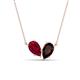 1 - Zemi 1.85 ctw Pear Shape Lab Grown Ruby and Red Garnet (7x5 mm) Toi Et Moi Pendant Necklace 