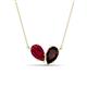 1 - Zemi 1.85 ctw Pear Shape Lab Grown Ruby and Red Garnet (7x5 mm) Toi Et Moi Pendant Necklace 