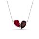 1 - Zemi 1.85 ctw Pear Shape Lab Grown Ruby and Red Garnet (7x5 mm) Toi Et Moi Pendant Necklace 