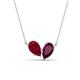 1 - Zemi 1.85 ctw Pear Shape Lab Grown Ruby and Rhodolite Garnet (7x5 mm) Toi Et Moi Pendant Necklace 