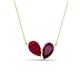 1 - Zemi 1.85 ctw Pear Shape Lab Grown Ruby and Rhodolite Garnet (7x5 mm) Toi Et Moi Pendant Necklace 