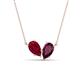 1 - Zemi 1.85 ctw Pear Shape Lab Grown Ruby and Rhodolite Garnet (7x5 mm) Toi Et Moi Pendant Necklace 