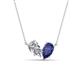 1 - Zemi 1.25 ctw Pear Shape Lab Grown Diamond and Iolite (7x5 mm) Toi Et Moi Pendant Necklace 