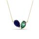 1 - Zemi 1.76 ctw Pear Shape Lab Grown Blue Sapphire and Created Alexandrite (7x5 mm) Toi Et Moi Pendant Necklace 