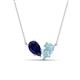 1 - Zemi 1.50 ctw Pear Shape Lab Grown Blue Sapphire and Aquamarine (7x5 mm) Toi Et Moi Pendant Necklace 