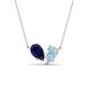 1 - Zemi 1.50 ctw Pear Shape Lab Grown Blue Sapphire and Aquamarine (7x5 mm) Toi Et Moi Pendant Necklace 