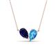 1 - Zemi 1.75 ctw Pear Shape Lab Grown Blue Sapphire and Blue Topaz (7x5 mm) Toi Et Moi Pendant Necklace 