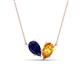 1 - Zemi 1.55 ctw Pear Shape Lab Grown Blue Sapphire and Citrine (7x5 mm) Toi Et Moi Pendant Necklace 