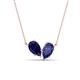 1 - Zemi 1.50 ctw Pear Shape Lab Grown Blue Sapphire and Iolite (7x5 mm) Toi Et Moi Pendant Necklace 