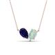 1 - Zemi 1.25 ctw Pear Shape Lab Grown Blue Sapphire and Opal (7x5 mm) Toi Et Moi Pendant Necklace 