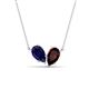 1 - Zemi 1.80 ctw Pear Shape Lab Grown Blue Sapphire and Red Garnet (7x5 mm) Toi Et Moi Pendant Necklace 
