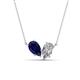 1 - Zemi 1.65 ctw Pear Shape Lab Grown Blue Sapphire and IGI Certified Lab Grown Diamond (7x5 mm) Toi Et Moi Pendant Necklace 