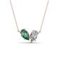 1 - Zemi 1.71 ctw Pear Shape Created Alexandrite and Moissanite (7x5 mm) Toi Et Moi Pendant Necklace 