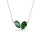 1 - Zemi 1.66 ctw Pear Shape Created Alexandrite and Lab Grown Emerald (7x5 mm) Toi Et Moi Pendant Necklace 