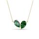1 - Zemi 1.66 ctw Pear Shape Created Alexandrite and Lab Grown Emerald (7x5 mm) Toi Et Moi Pendant Necklace 