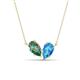 1 - Zemi 1.71 ctw Pear Shape Created Alexandrite and Blue Topaz (7x5 mm) Toi Et Moi Pendant Necklace 