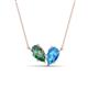 1 - Zemi 1.71 ctw Pear Shape Created Alexandrite and Blue Topaz (7x5 mm) Toi Et Moi Pendant Necklace 