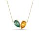 1 - Zemi 1.51 ctw Pear Shape Created Alexandrite and Citrine (7x5 mm) Toi Et Moi Pendant Necklace 
