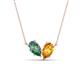 1 - Zemi 1.51 ctw Pear Shape Created Alexandrite and Citrine (7x5 mm) Toi Et Moi Pendant Necklace 