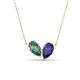 1 - Zemi 1.46 ctw Pear Shape Created Alexandrite and Iolite (7x5 mm) Toi Et Moi Pendant Necklace 