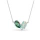 1 - Zemi 1.21 ctw Pear Shape Created Alexandrite and Opal (7x5 mm) Toi Et Moi Pendant Necklace 