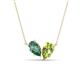 1 - Zemi 1.66 ctw Pear Shape Created Alexandrite and Peridot (7x5 mm) Toi Et Moi Pendant Necklace 