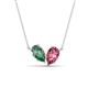 1 - Zemi 1.56 ctw Pear Shape Created Alexandrite and Pink Tourmaline (7x5 mm) Toi Et Moi Pendant Necklace 