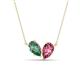 1 - Zemi 1.56 ctw Pear Shape Created Alexandrite and Pink Tourmaline (7x5 mm) Toi Et Moi Pendant Necklace 