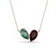 1 - Zemi 1.76 ctw Pear Shape Created Alexandrite and Red Garnet (7x5 mm) Toi Et Moi Pendant Necklace 