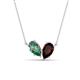1 - Zemi 1.76 ctw Pear Shape Created Alexandrite and Red Garnet (7x5 mm) Toi Et Moi Pendant Necklace 