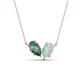 1 - Zemi 1.21 ctw Pear Shape Created Alexandrite and Opal (7x5 mm) Toi Et Moi Pendant Necklace 