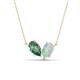 1 - Zemi 1.21 ctw Pear Shape Created Alexandrite and Opal (7x5 mm) Toi Et Moi Pendant Necklace 