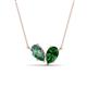1 - Zemi 1.66 ctw Pear Shape Created Alexandrite and Lab Grown Emerald (7x5 mm) Toi Et Moi Pendant Necklace 