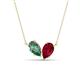 1 - Zemi 1.81 ctw Pear Shape Created Alexandrite and Lab Grown Ruby (7x5 mm) Toi Et Moi Pendant Necklace 