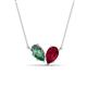1 - Zemi 1.81 ctw Pear Shape Created Alexandrite and Lab Grown Ruby (7x5 mm) Toi Et Moi Pendant Necklace 