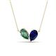 1 - Zemi 1.76 ctw Pear Shape Created Alexandrite and Lab Grown Blue Sapphire (7x5 mm) Toi Et Moi Pendant Necklace 