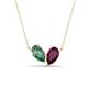 1 - Zemi 1.76 ctw Pear Shape Created Alexandrite and Rhodolite Garnet (7x5 mm) Toi Et Moi Pendant Necklace 